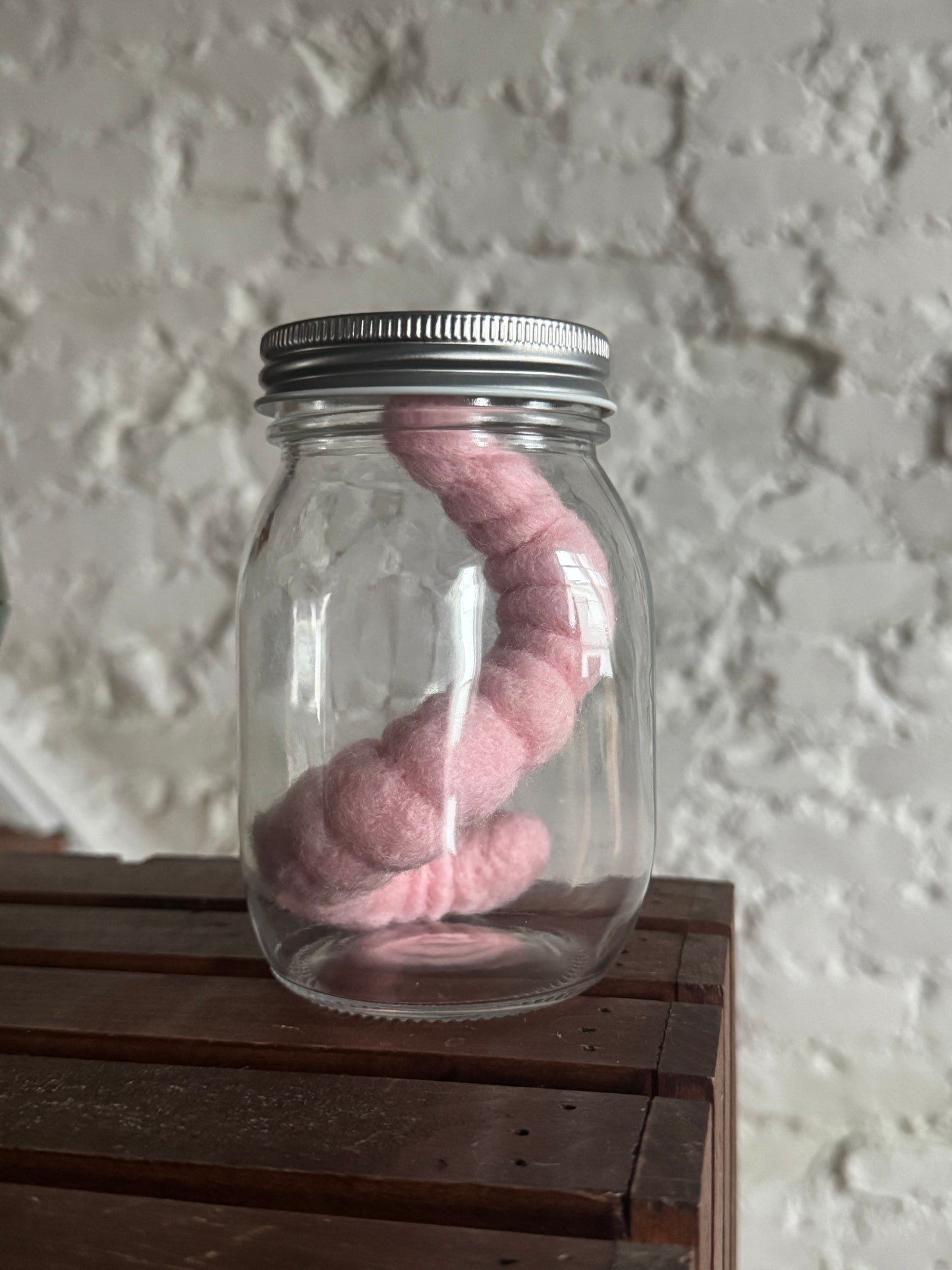 Needle felted worm