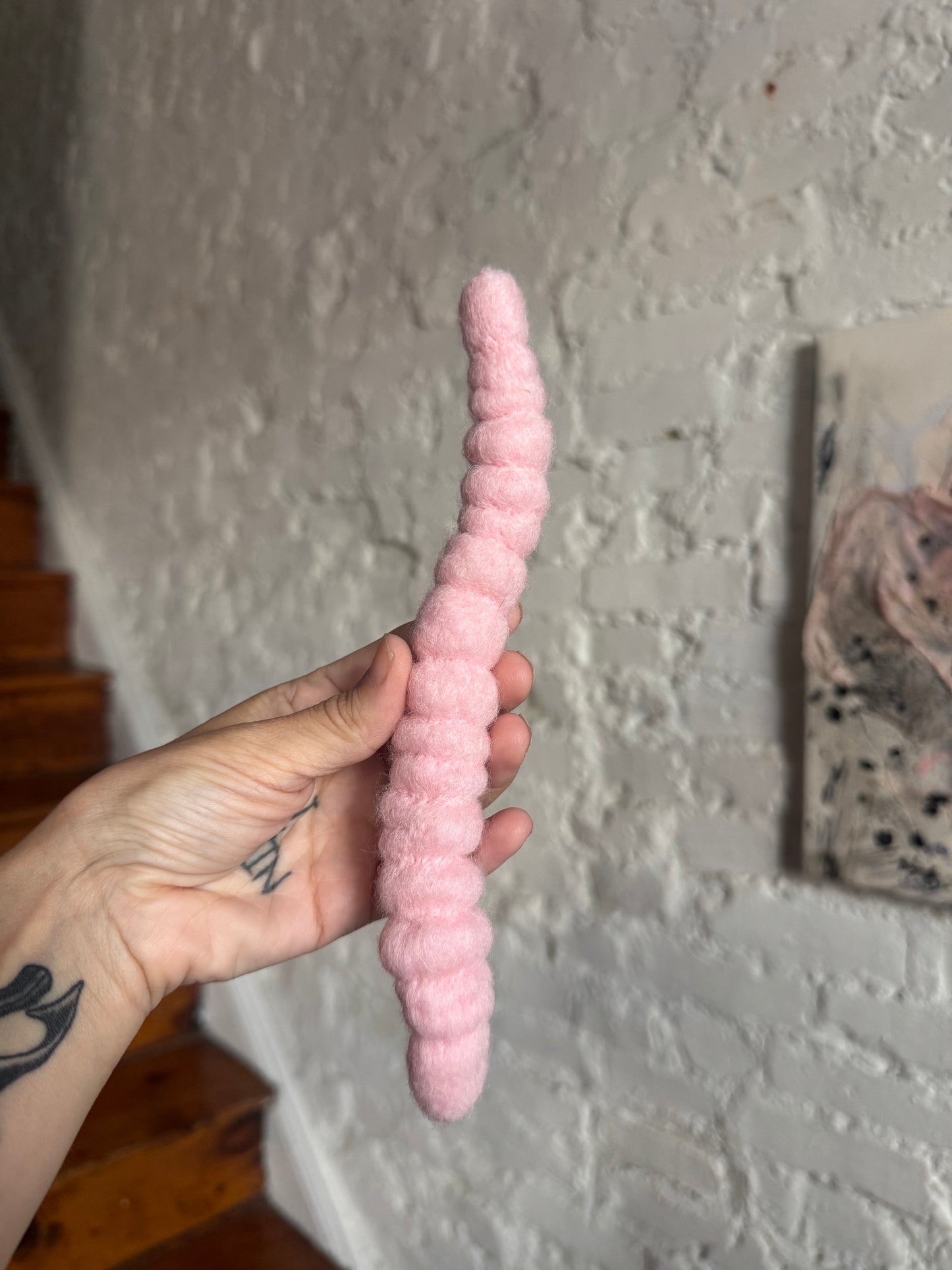 Needle felted worm