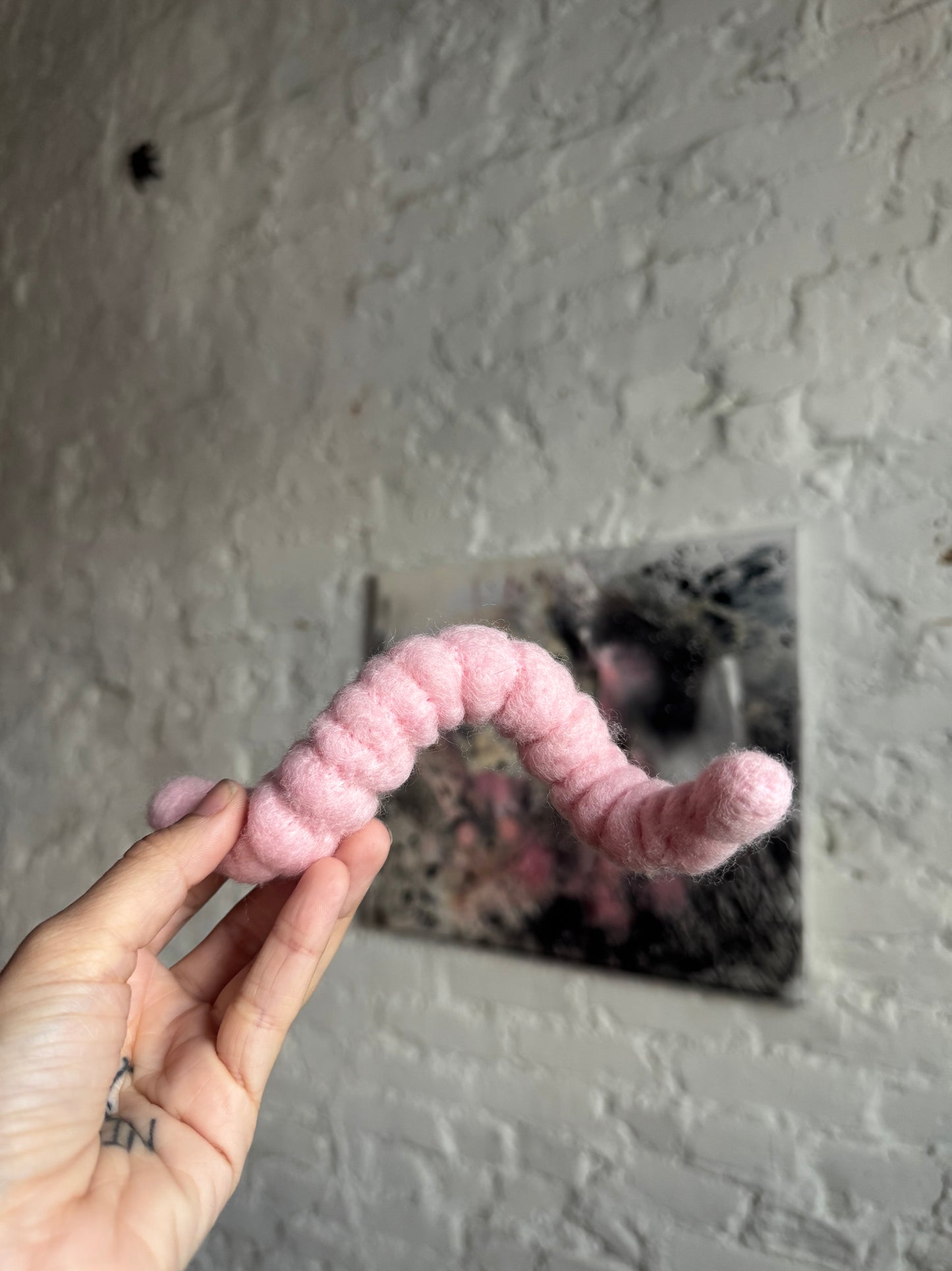 Needle felted worm