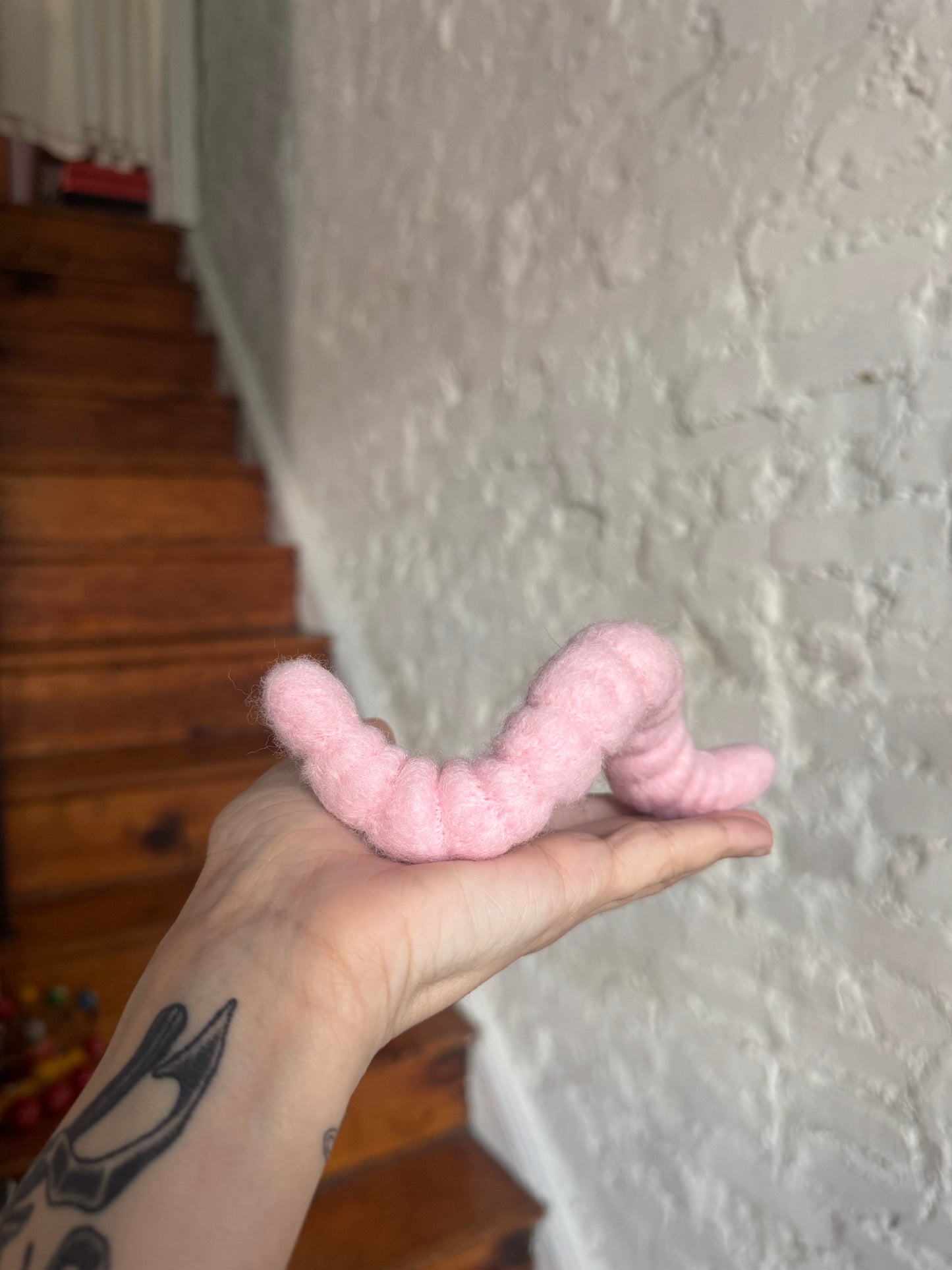 Needle felted worm