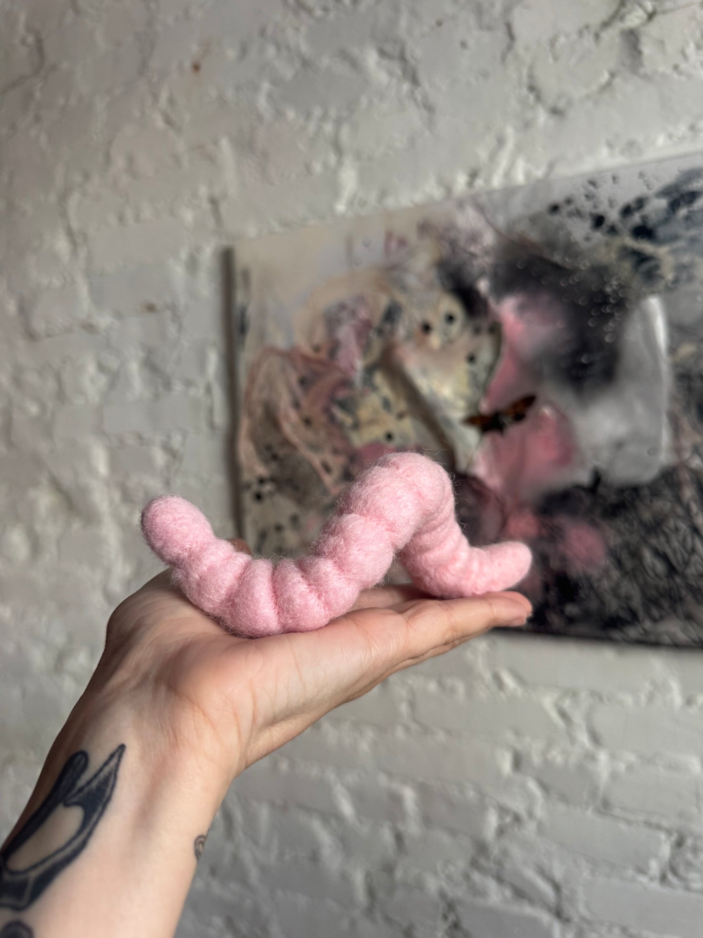 Needle felted worm