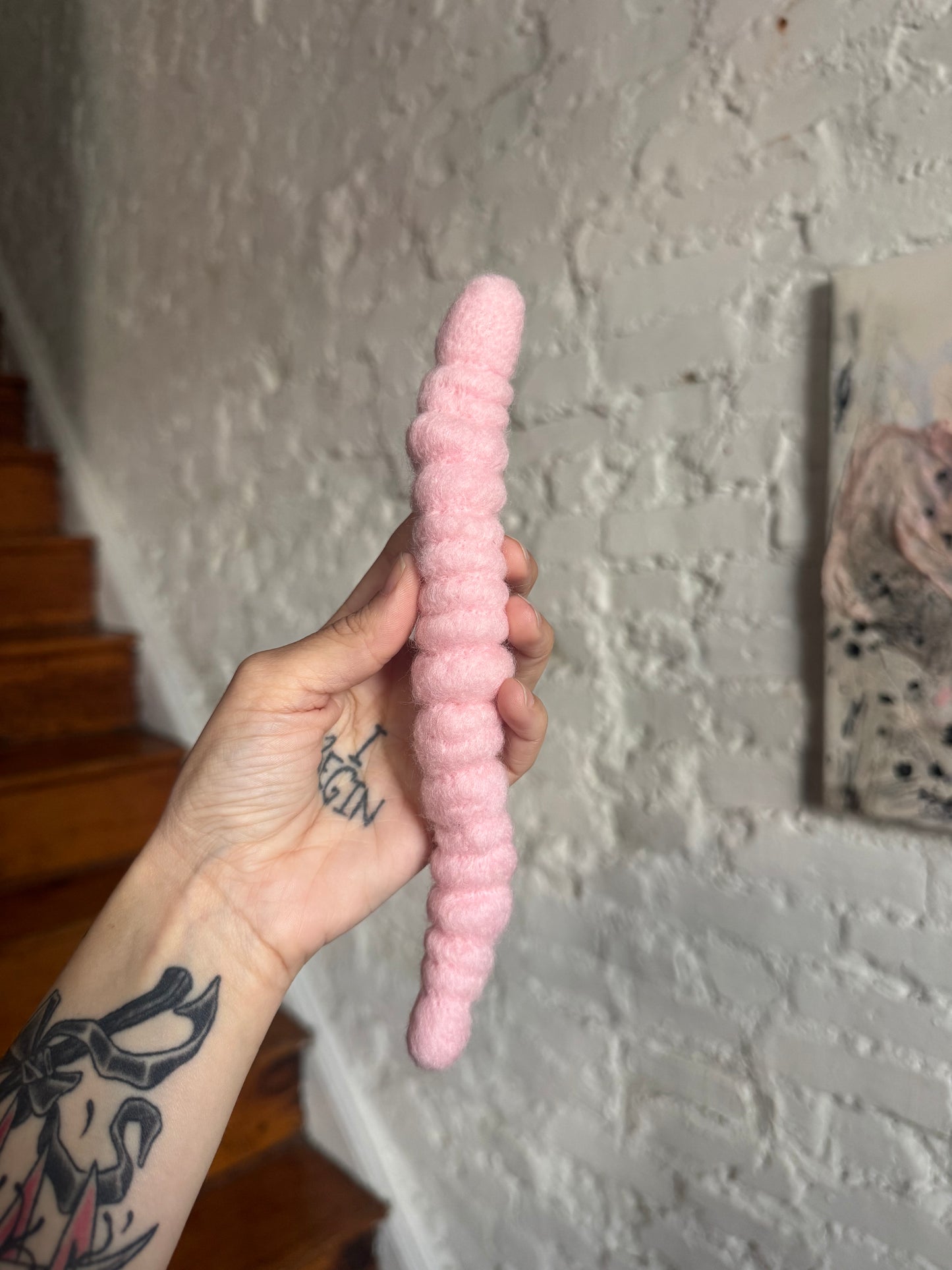 Needle felted worm