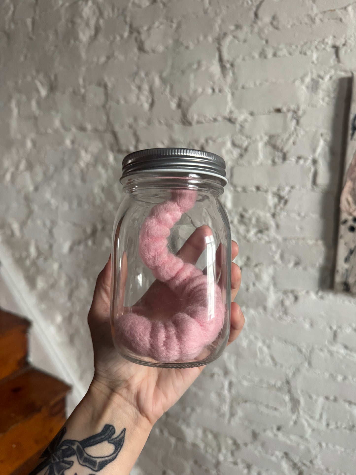 Needle felted worm