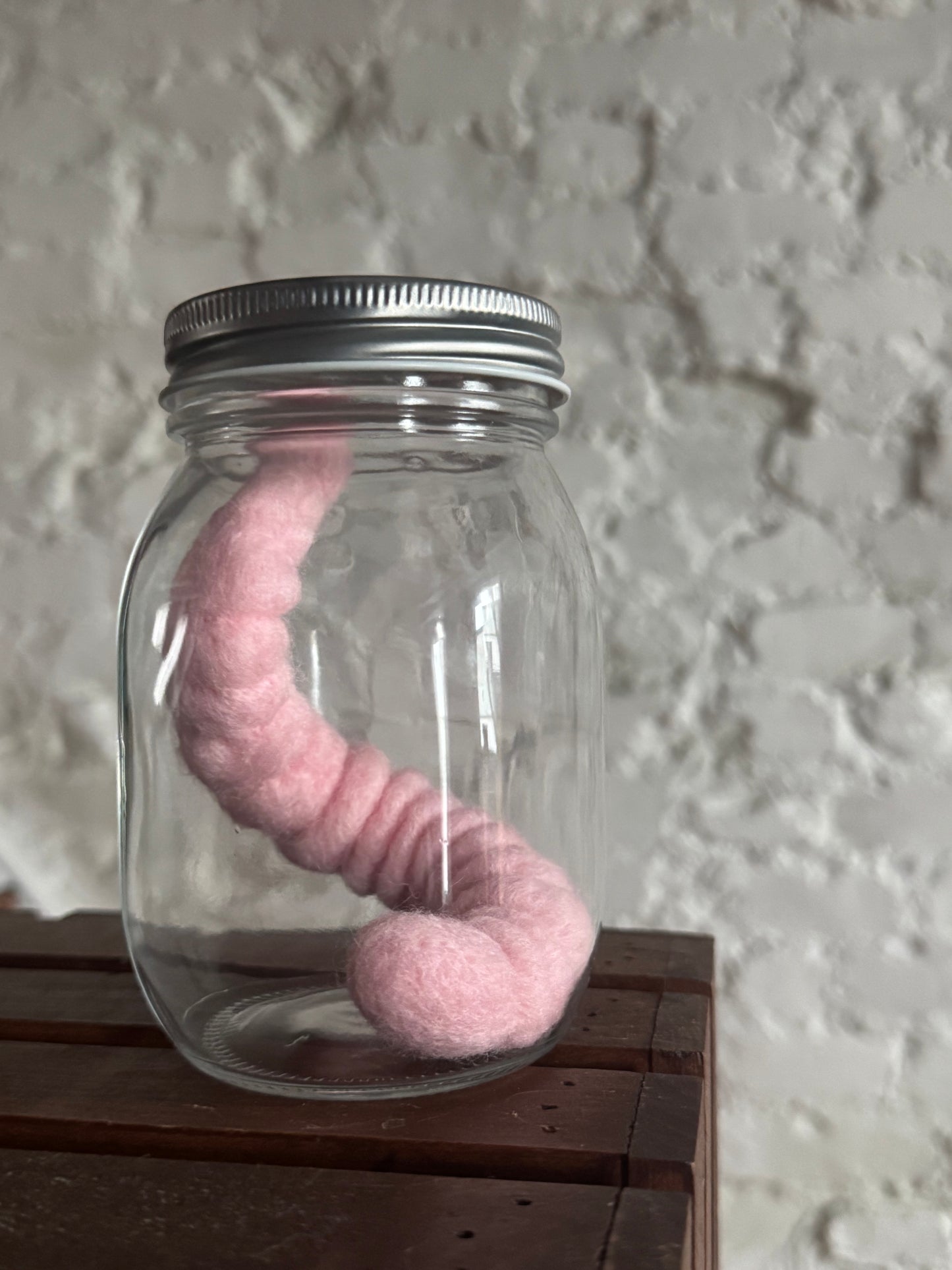 Needle felted worm