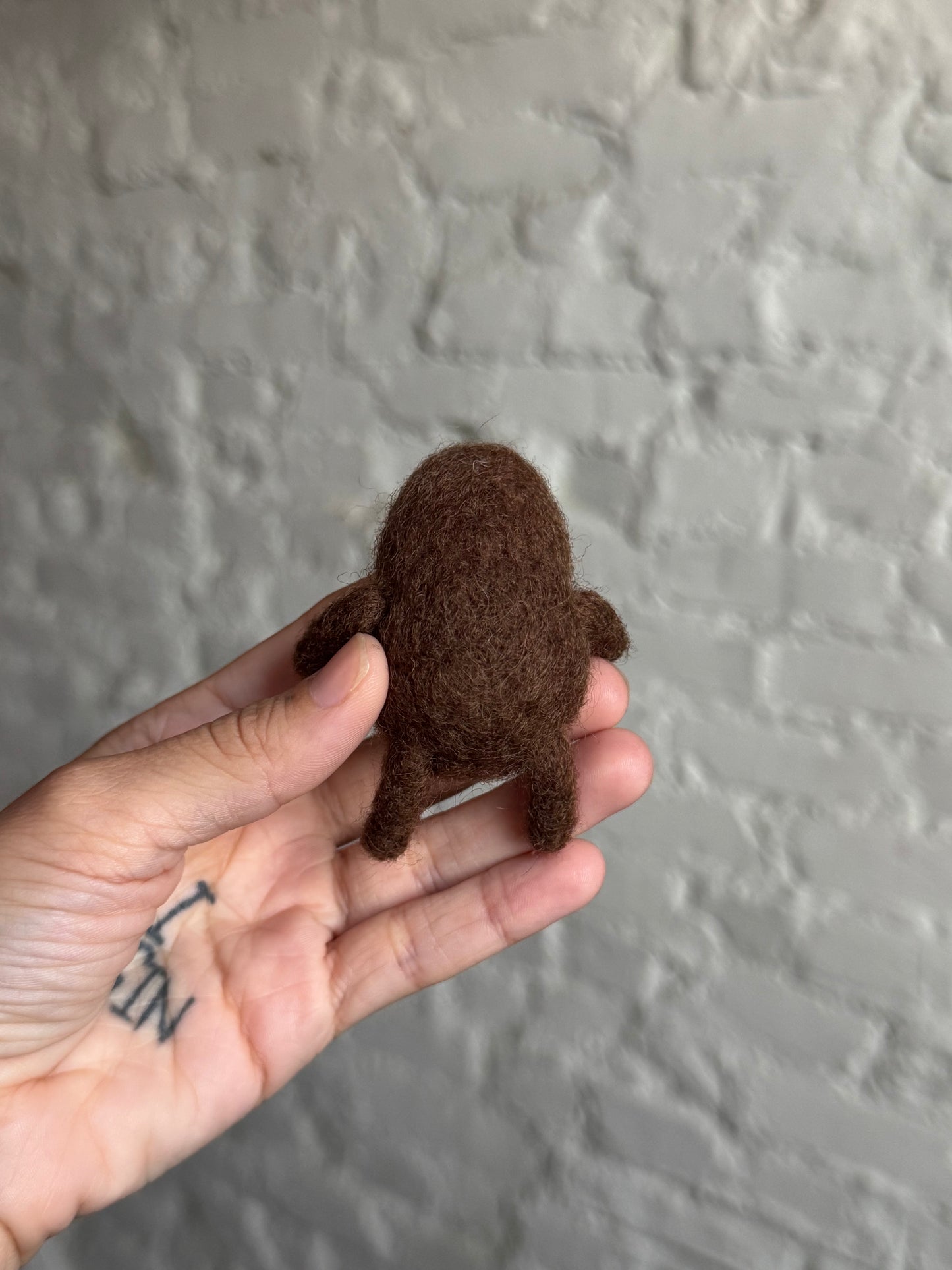 Lil avocado needle felted doll