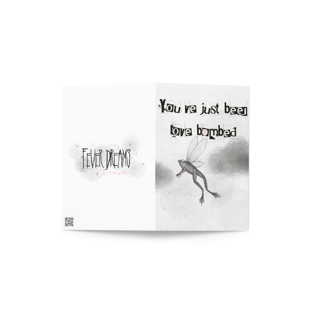 Love B0mber Frog Valentines Day Greeting card