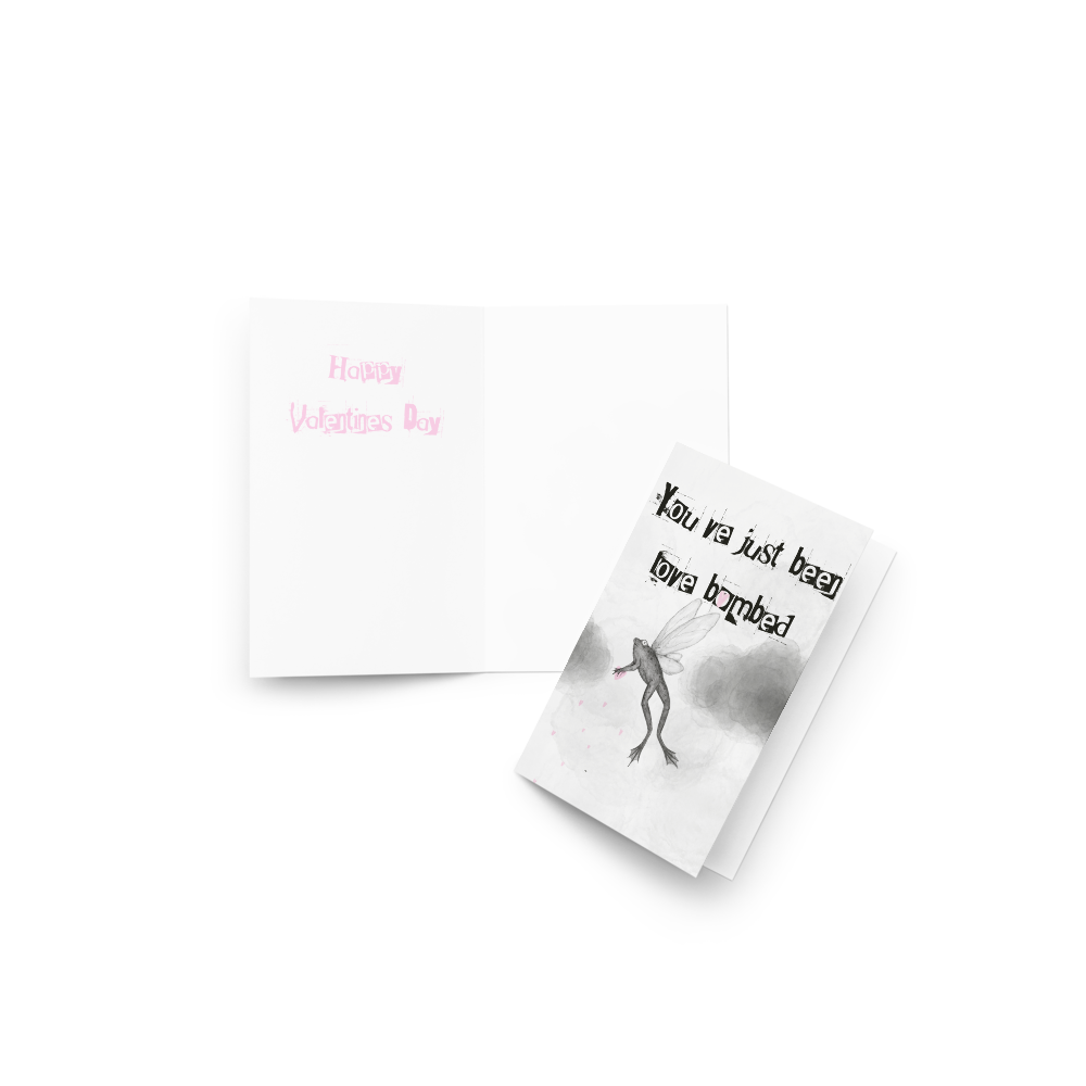 Love B0mber Frog Valentines Day Greeting card
