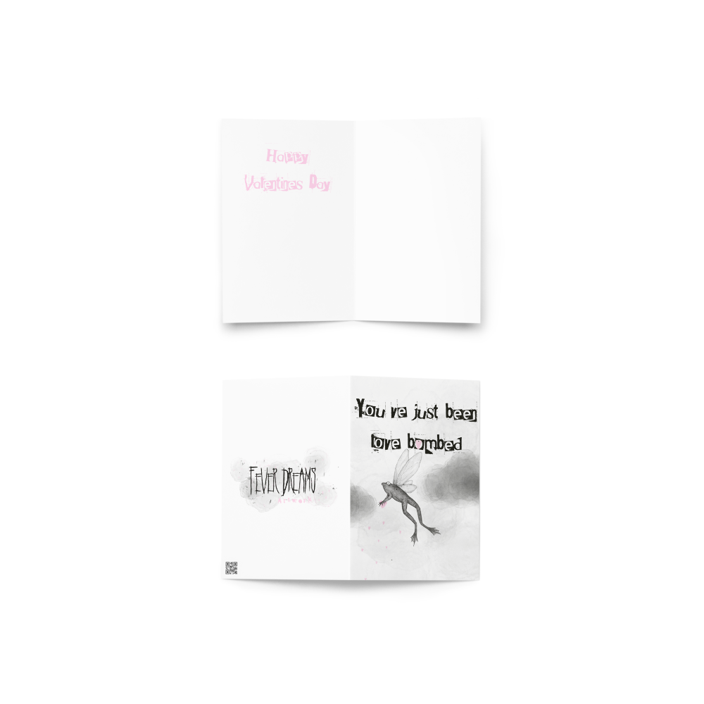 Love B0mber Frog Valentines Day Greeting card