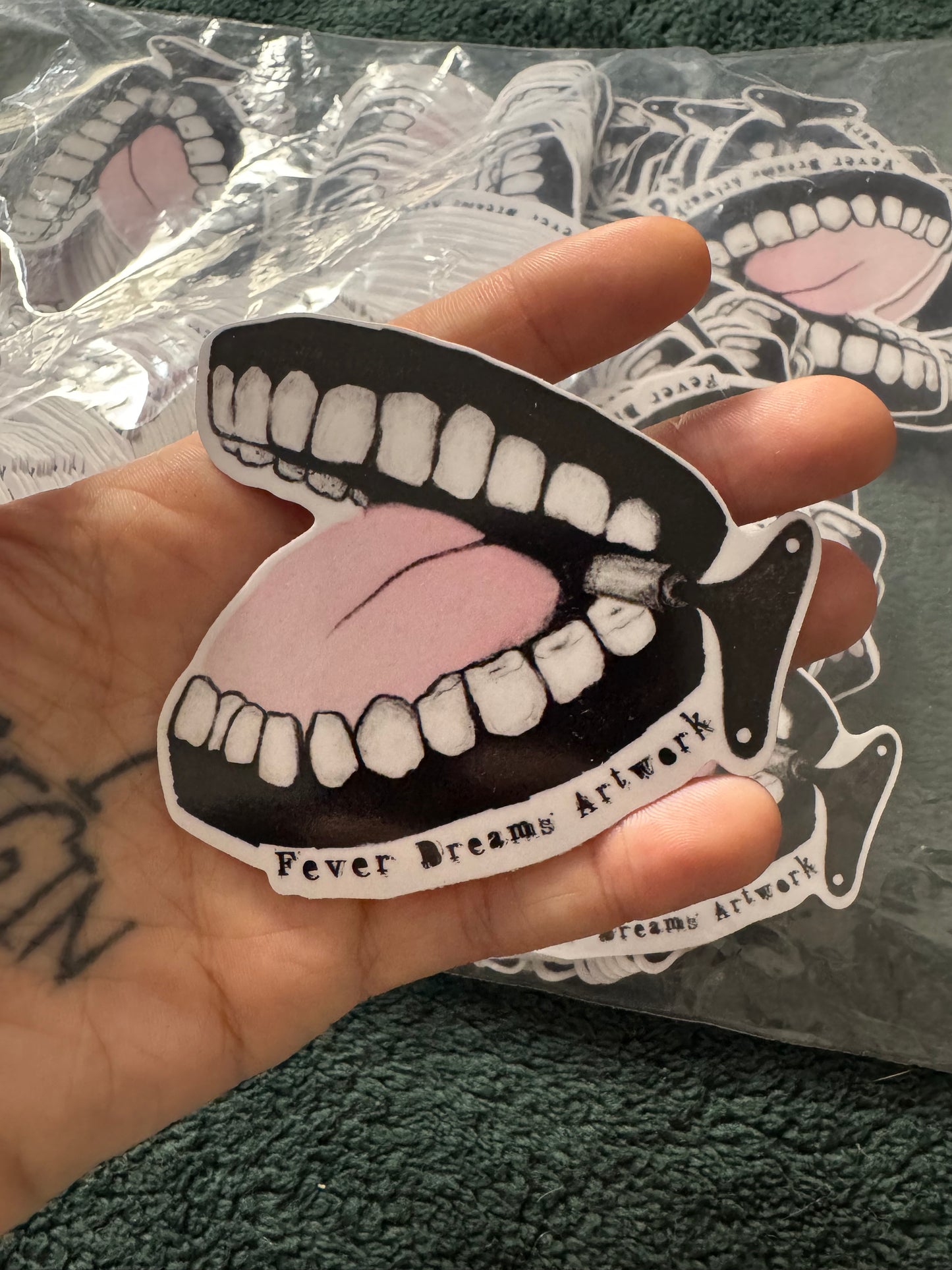 Chattering Teeth Sticker