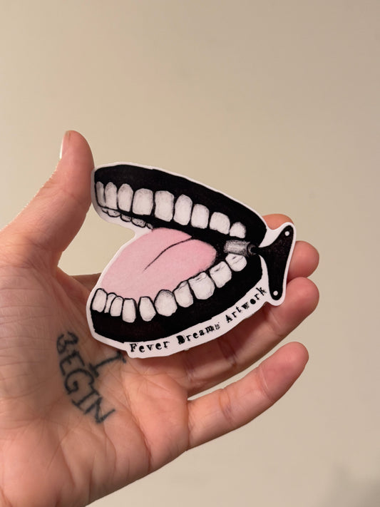 Chattering Teeth Sticker