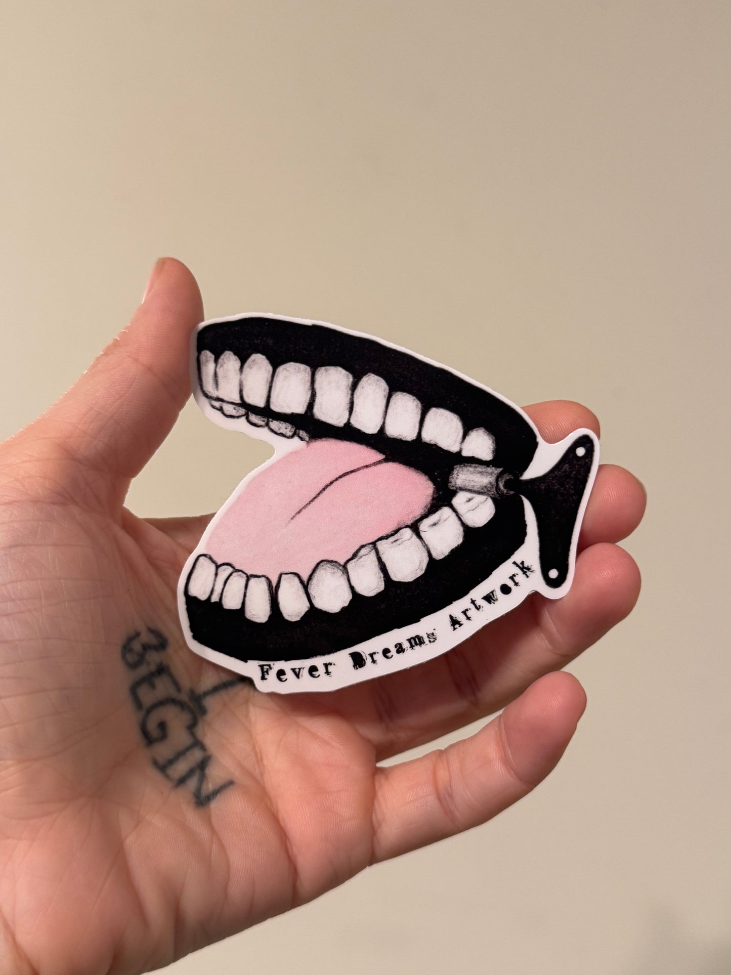 Chattering Teeth Sticker